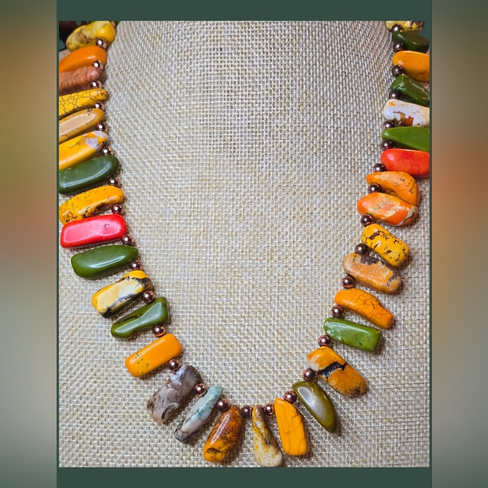 Multicolor Chunky Howlite Necklace - Picture 4 of 5